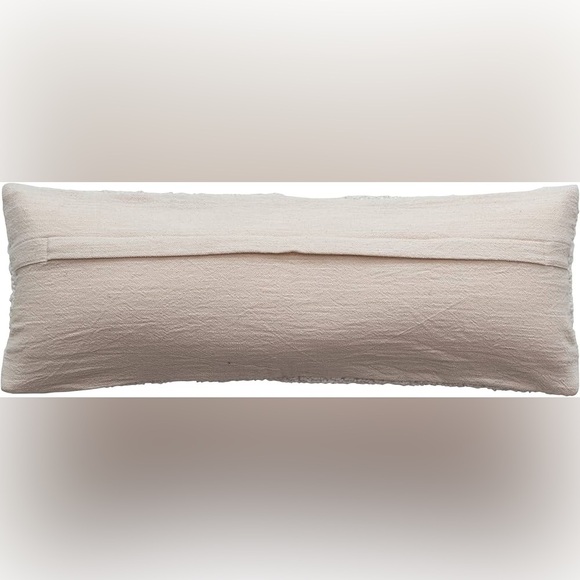 Creative Co-Op Wool and Cotton Lake House Embroidery, Cream Navy Lumbar -Pillow, - Picture 8 of 9